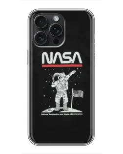 Чехол для iPhone 15 Pro Max с картинкой «NASA — шагаем по Луне» Чехол для iPhone 15 Pro Max с картинкой «NASA — шагаем по Луне»