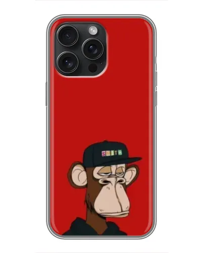 Чехол для iPhone 15 Pro Max с картинкой «Bored Ape — красный фон» Чехол для iPhone 15 Pro Max с картинкой «Bored Ape — красный фон»