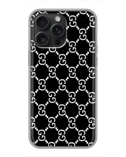 Чехол для iPhone 15 Pro Max с картинкой «Gucci — сетчатый паттерн»