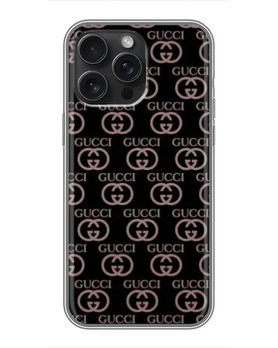 Чехол для iPhone 15 Pro Max с картинкой «Классическая монограмма Gucci»