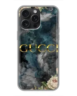 Чехол для iPhone 15 Pro Max с картинкой «Абстрактные цветы Gucci»