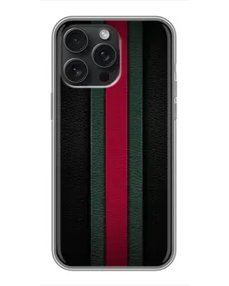 Чехол для iPhone 15 Pro Max с картинкой «Gucci — неоновая линия»