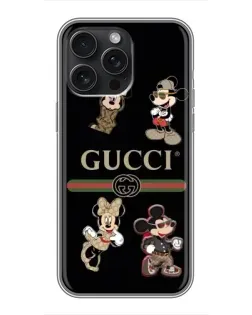Чехол для iPhone 15 Pro Max с картинкой «Gucci — герои Disney и монограмма»