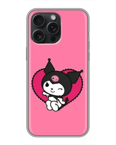 Чехол для iPhone 15 Pro Max с картинкой «Kuromi — любовь в сердце»
