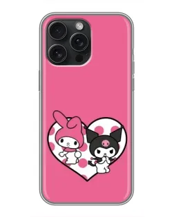 Чехол для iPhone 15 Pro Max с картинкой «Kuromi и My Melody»