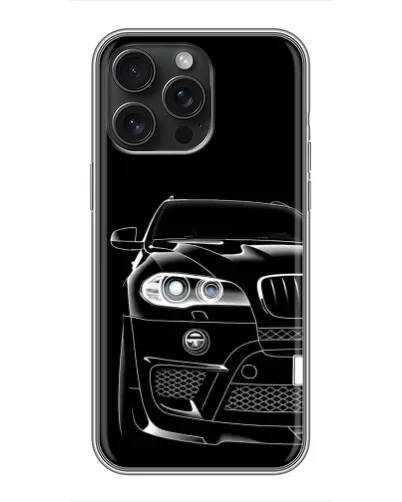Чехол для iPhone 15 Pro Max с картинкой «Темный силуэт BMW»