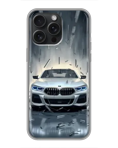 Чехол для iPhone 15 Pro Max с картинкой «BMW в свете фар»