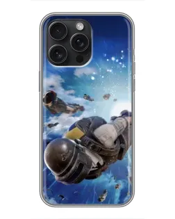 Чохол для iPhone 15 Pro Max з картинкою «Десант PUBG — стрибок»