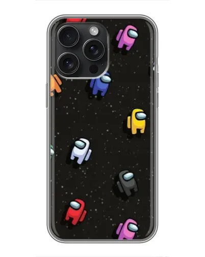 Чохол для iPhone 15 Pro Max з картинкою «Космічний патерн Among Us»