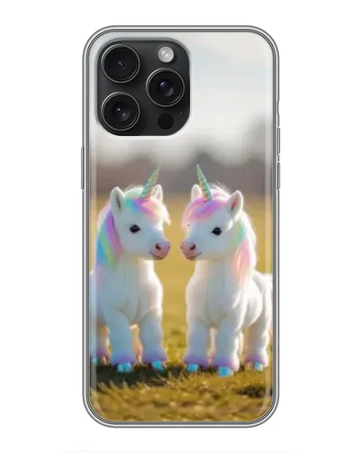 Чехол для iPhone 15 Pro Max с картинкой «Пара единорогов»