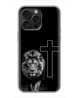 Чехол для iPhone 15 Pro Max с картинкой «Лев и Крест» Чехол для iPhone 15 Pro Max с картинкой «Лев и Крест»