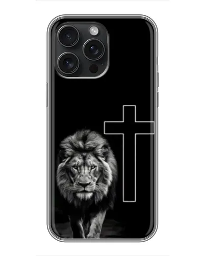 Чехол для iPhone 15 Pro Max с картинкой «Лев и Крест»