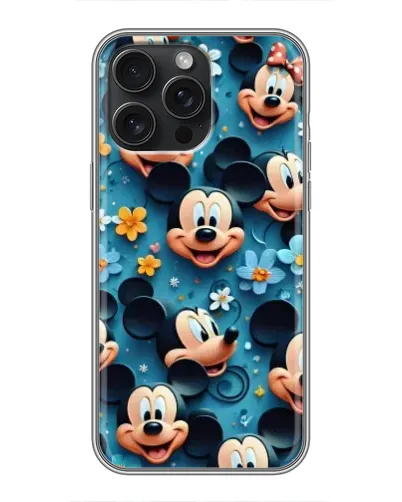 Чехол для iPhone 15 Pro Max с картинкой «Паттерн Микки и Минни»