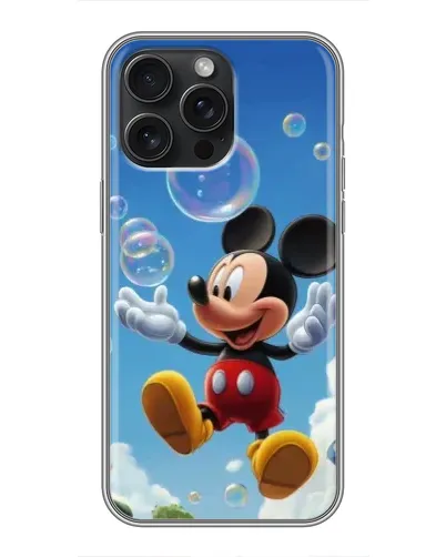 Чехол для iPhone 15 Pro Max с картинкой «Mickey и мыльные пузыри»