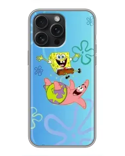 Чехол для iPhone 15 Pro Max с картинкой «Спанч Боб и Патрик»