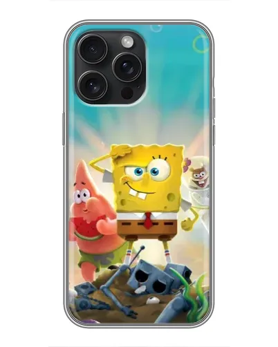 Чехол для iPhone 15 Pro Max с картинкой «Спанч Боб победитель»