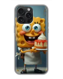 Чехол для iPhone 15 Pro Max с картинкой «Повар Спанч Боб»