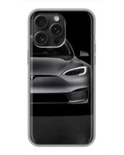Чехол для iPhone 15 Pro Max с картинкой «Tesla Model S Look»