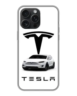 Чехол для iPhone 15 Pro Max с картинкой «Tesla White Style» Чехол для iPhone 15 Pro Max с картинкой «Tesla White Style»