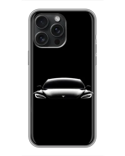 Чехол для iPhone 15 Pro Max с картинкой «Фары Tesla Night»