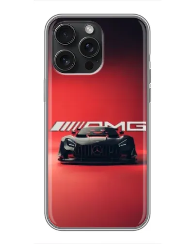Чехол для iPhone 15 Pro Max с картинкой «Mercedes AMG — красная линия»