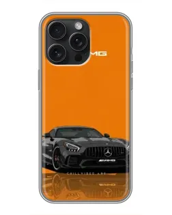 Чехол для iPhone 15 Pro Max с картинкой «Оранжевый Mercedes AMG»