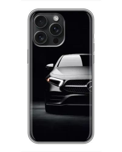 Чехол для iPhone 15 Pro Max с картинкой «Свет фар Mercedes»