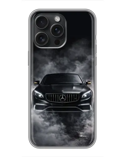 Чехол для iPhone 15 Pro Max с картинкой «Mercedes в дыму»
