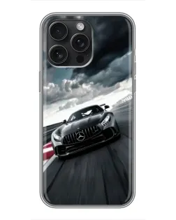 Чехол для iPhone 15 Pro Max с картинкой «Гоночный Mercedes AMG»