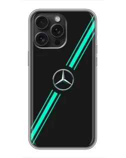 Чехол для iPhone 15 Pro Max с картинкой «Спортивные линии Mercedes»
