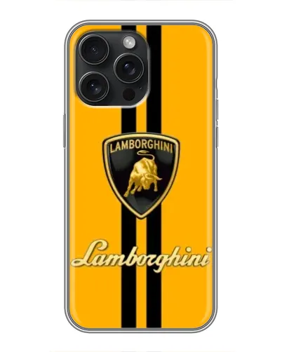 Чехол для iPhone 15 Pro Max с картинкой «Lamborghini Stripe желтый»