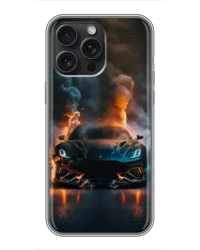 Чехол для iPhone 15 Pro Max с картинкой «Lamborghini дымная эстетика»