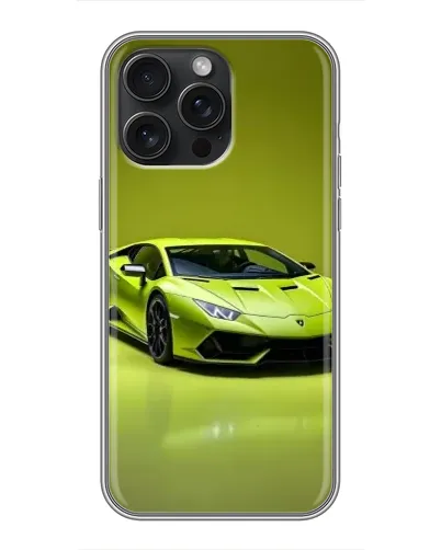 Чехол для iPhone 15 Pro Max с картинкой «Салатовый Lamborghini Huracan»