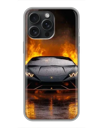 Чехол для iPhone 15 Pro Max с картинкой «Lamborghini в огне»