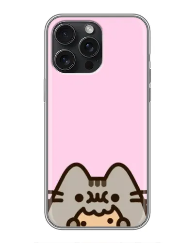 Чехол для iPhone 15 Pro Max с картинкой «Pusheen и печенье»