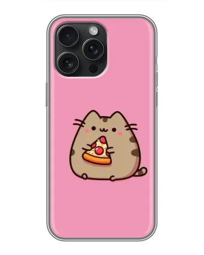 Чехол для iPhone 15 Pro Max с картинкой «Пушин с пиццей»
