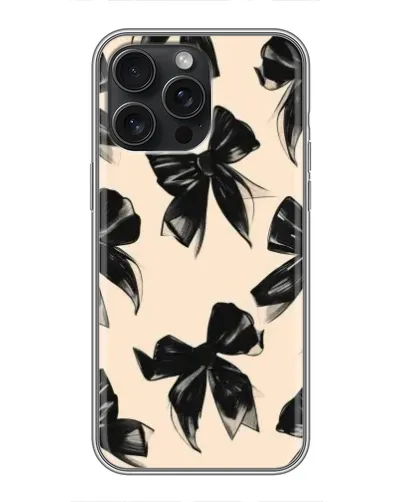 Чехол для iPhone 15 Pro Max с картинкой «Паттерн черные банты» Чехол для iPhone 15 Pro Max с картинкой «Паттерн черные банты»