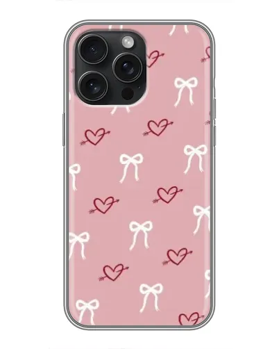 Чехол для iPhone 15 Pro Max с картинкой «Сердца и банты» Чехол для iPhone 15 Pro Max с картинкой «Сердца и банты»