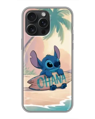 Чехол для iPhone 15 Pro Max с картинкой «Стич на серфе»