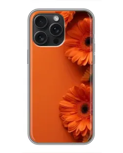 Чехол для iPhone 15 Pro Max с картинкой «Оранжевые герберы»