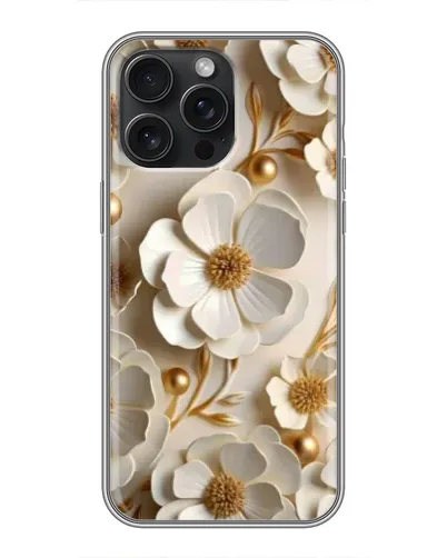 Чехол для iPhone 15 Pro Max с картинкой «Белие бумажние цвети» Чехол для iPhone 15 Pro Max с картинкой «Белие бумажние цвети»
