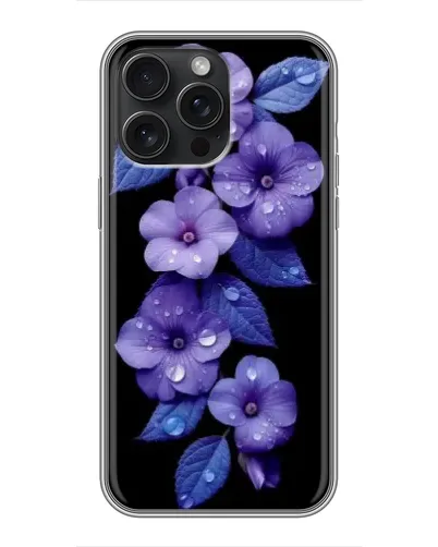 Чехол для iPhone 15 Pro Max с картинкой «Фиолетовые цветы с росою» Чехол для iPhone 15 Pro Max с картинкой «Фиолетовые цветы с росою»