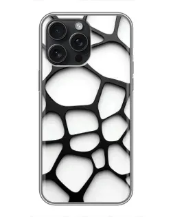 Чехол для iPhone 15 Pro Max с картинкой «Белая объемная сетка» Чехол для iPhone 15 Pro Max с картинкой «Белая объемная сетка»