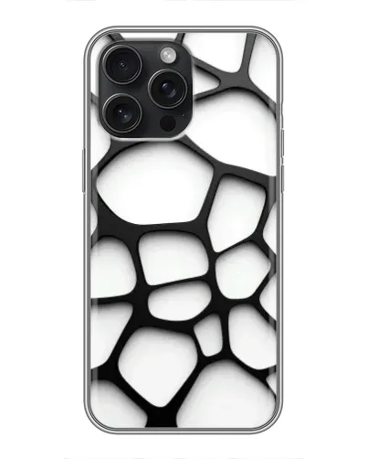 Чехол для iPhone 15 Pro Max с картинкой «Белая объемная сетка»