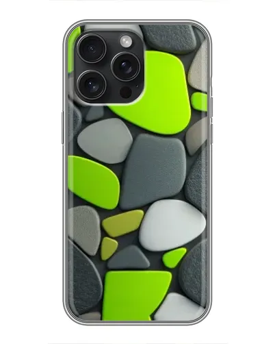 Чехол для iPhone 15 Pro Max с картинкой «Яркая неоновая галька»