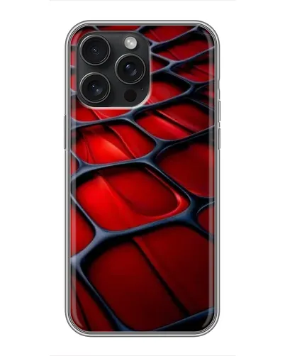 Чехол для iPhone 15 Pro Max с картинкой «Красная глянцевая сетка»