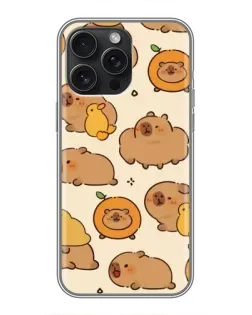 Чехол для iPhone 15 Pro Max с картинкой «Капибары с апельсинами» Чехол для iPhone 15 Pro Max с картинкой «Капибары с апельсинами»