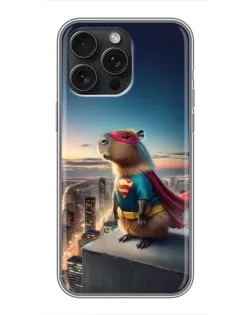 Чехол для iPhone 15 Pro Max с картинкой «Капи-мен супергерой»