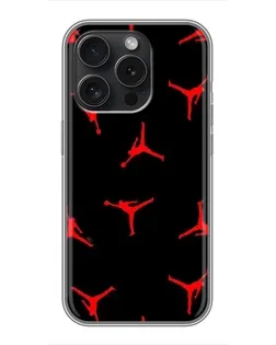 Чехол для iPhone 15 Pro с картинкой «Jordan Red Pattern»