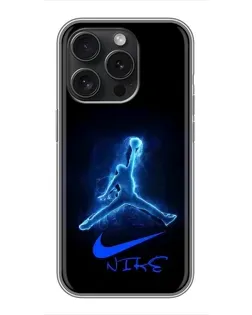 Чехол для iPhone 15 Pro с картинкой «Jordan Neon Blue»